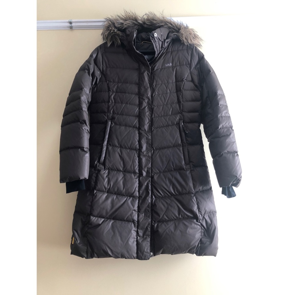 LOLË Down Jacket Green/Gray Large (10-12)